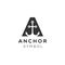 Anchor vector in initial a logo designs