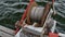 Anchor windlass mechanism with chain on ship deck