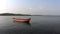 Anchored fishing boat on the water