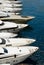 Anchored luxury yachts