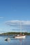 Anchored sailing boat and dinghy Stockholm archipelagolm archipelago