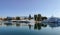 Anchored yachts with masts at Alimos Marina, Athens, Greece