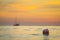 Anchored yatch sunset
