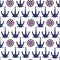 Anchors and compasses seamless pattern nautical theme vector