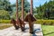 Anchors of ship in the park Do Castro in Vigo, Galicia. Spain