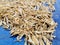 anchovy fish in inland fresh water were dried by sun light on plastic plate