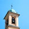 ancien clock tower in italy europe old stone and bell