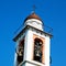 ancien clock tower in italy europe old stone and bell