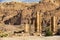 Ancient abandoned rock city of Petra in Jordan