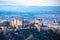 Ancient Alhambra morning view, UNESCO world heritage site in Granada