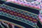 Ancient andean colored fabrics woven by hand