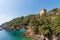 Ancient Andrea Doria Tower in San Fruttuoso Bay - Liguria Italy