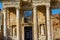 Ancient antique city of Efes, Ephesus library ruin in Turkey