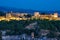 Ancient arabic fortress of Alhambra at sunset. Granada, Spain.