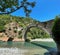 Ancient arch bridge in lanzo torinese called ponte del diavolo