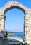 Ancient arch in the fortress on Cape Kaliakra, Bulgaria