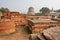 Ancient archeological landmark with ruins of old town and Buddhist Dhamek stupa