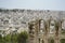 Ancient architectural features in forground of Athens urban landscape