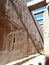 Ancient architectural monuments of Egypt, stone hieroglyphs, stone columns, luxor, stone painting