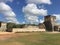 Ancient architecture at Chichen Itza Mexico in Spring framed by