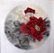 Ancient art of China of the image on silk. Red Peony