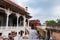 ancient artistic holy jain temple with cloudy sky at morning