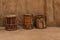 Ancient authentic folk music wooden drums in Africa and Gulf Persian Countries. Middle Eastern hand-made drums