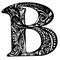 Ancient B. Calligraphy Typography Monogram. Black and White ink art print