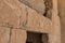 Ancient  bas-relief above the entrance to the Roman era burial chamber on the ruins of the Nabataean city of Avdat, located on the