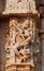 Ancient bas-relief with dancing Apsara and Surasundaris of famous Meera Bai temple in Chittorgarh, Rajasthan, India