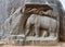 Ancient basreliefs and statues in Mamallapuram