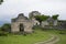 An ancient Bedian temple in the mountains of the Republic of Abkhazia. Cloudy day May 19, 2021