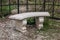 Ancient bench in a park, garden architecture, background