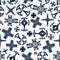Ancient blue crosses seamless pattern