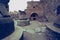 Ancient bread ovens in the city of Pompeii. Italy