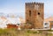 Ancient brick fortress tower in Tangier, Morocco