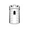 Ancient brick tower isolated castle fortress icon