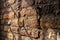 Ancient brick wall and the hook inside the new Church in Delft,