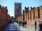 Ancient bricks bridge to Verona in Italy.