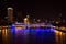 An ancient bridge built in 1933 in Guangdong, Guangzhou Province, China, with a full steel frame called the Haizhu bridge. It was