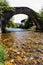 Ancient bridge over the River Nive at St Etienne de BaÃ¯gorry,