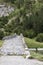 ancient bridge in Pyrenees range, spain