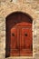 Ancient Brown Stone Doorway San Gimignano Italy
