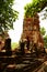 Ancient buddha statue at Mahathat temple, historic site in Ayuttaya province,Thailand.