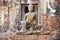 Ancient Buddha statue at the ruins of Prang Sam Yot, originally a Hindu shrine, converted to a Buddhist one in Lopburi, Thailand.