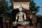 Ancient Buddha in Sukhothai temple .