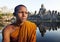 Ancient Buddhism Contemplating Monk Cambodia Concept