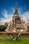 Ancient Buddhist pagoda ruins at Wat Phra Sri Sanphet temple. Thailand