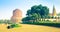 Ancient buddhist stupa Dhamek in Sarnath