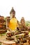 Ancient buddhist temple ruins in Ayuttaya, Thailan